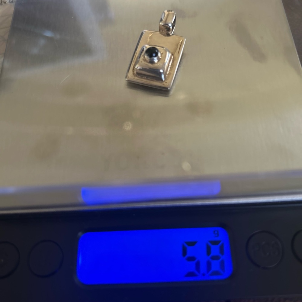 Silpada Rectangular Silver Pendant With Black Acc… - image 2